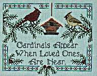 Click/tap for more details of Cardinals Appear (cross stitch) by Glendon Place