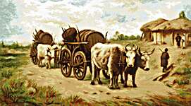 Click for more details of Cart with Oxen (Car Cu Boi) (cross stitch) by Luca - S