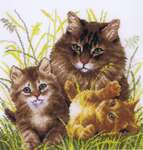 Click for more details of Cat Family (cross stitch) by Vervaco