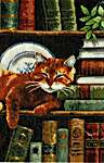 Click for more details of Cat on a Bookshelf (cross stitch) by Vervaco