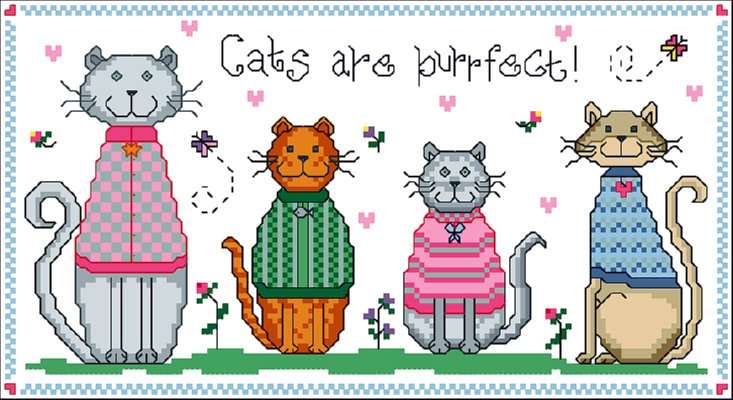 Click for more details of Cats are Purrfect (cross stitch) by Designs by Cathy