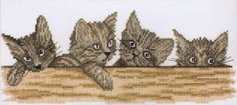 Click for more details of Cats Over the Fence (cross stitch) by Lanarte