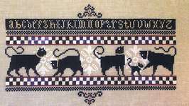 Click/tap for more details of Cats with Golden Collars (cross stitch) by Kit & Bixby