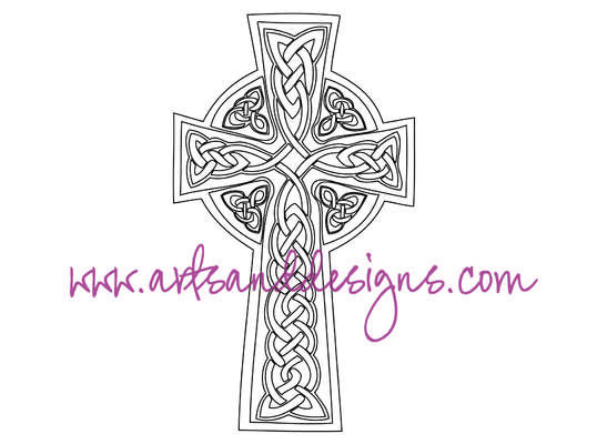 Click for more details of Celtic Cross Digital Stamp (digital downloads) by Julie Lynes