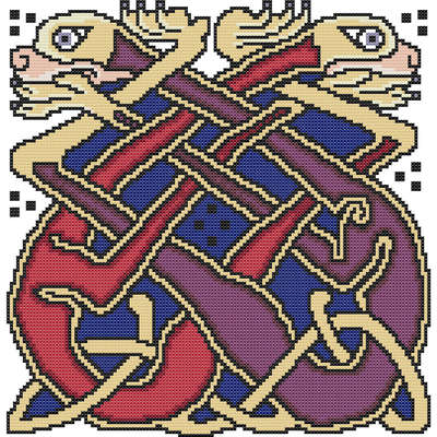 Click/tap for more details of Celtic Dogs Cushion (digital downloads) by EolasNanSul