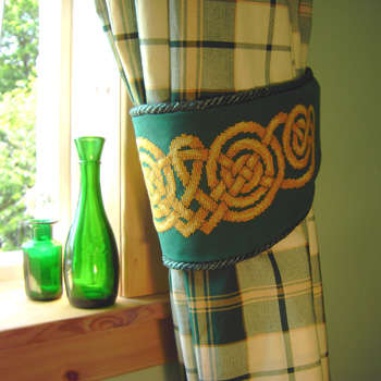 Click for more details of Celtic Knot Curtain Tie Back (cross stitch) by Anne Peden