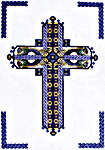 Click/tap for more details of Celtic Sapphire Cross (cross stitch) by Mike Vickery