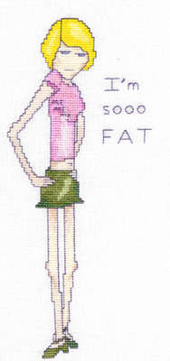Click/tap for more details of Charlotte - So Fat (cross stitch) by Anne Peden
