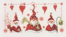 Click/tap for more details of Cheerful Santas (cross stitch) by Vervaco
