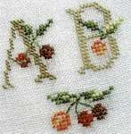 Click/tap for more details of Cherry Basket ABC (cross stitch) by Marie-Anne Rethoret-Melin