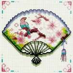 Click for more details of Cherry Blossom Fan (cross stitch) by Needleart World