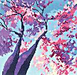 Click/tap for more details of Cherry Tree Flight (cross stitch) by Imaginating