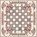 Click for more details of Chessboard with Red Dragons (cross stitch) by DoodleCraft Design