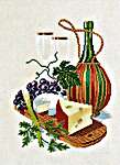 Click for more details of Chianti and Cheese (cross stitch) by Eva Rosenstand