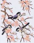 Click for more details of Chickadees and Apple Blossom (cross stitch) by Janlynn