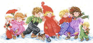 Click for more details of Children in the Snow (cross stitch) by Eva Rosenstand