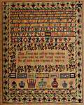 Click/tap for more details of Christina McLellan, Glasgow 1821  (cross stitch) by Gentle Pursuit Designs