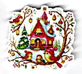 Click/tap for more details of Christmas Birds Song Magnet (needle minders) by Les Petites Croix de Lucie