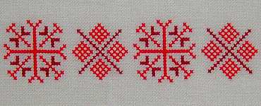 Christmas Border - Red Snowflakes