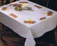 Click for more details of Christmas Candles and Poinsettias Table Cover (embroidery) by Deco-Line