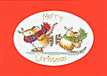 Click for more details of Christmas Card - Mice on Ice (cross stitch) by Bothy Threads