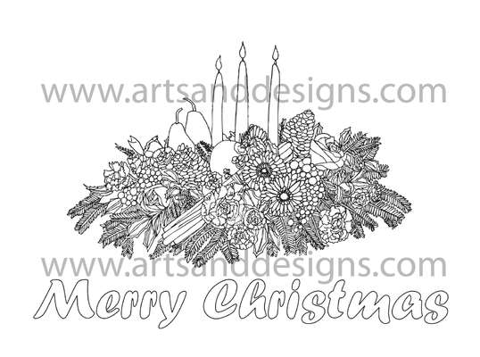 Click for more details of Christmas Centrepiece Digital Stamp (digital downloads) by Julie Lynes