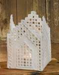 Click/tap for more details of Christmas Church Tea Light Holder (hardanger) by Permin of Copenhagen
