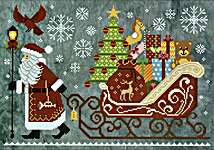 Click for more details of Christmas Delivery (cross stitch) by Cottage Garden Samplings