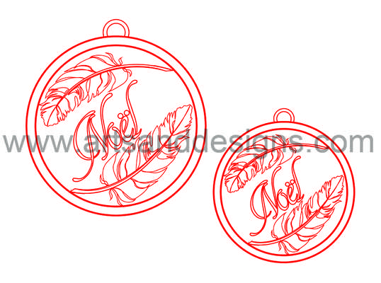 Click for more details of Christmas Feather Baubles - Santa Suit Red - Digital Stamp (digital downloads) by Julie Lynes