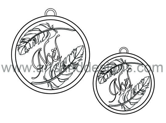 Click for more details of Christmas Feather Baubles - Soot Black - Digital Stamp (digital downloads) by Julie Lynes