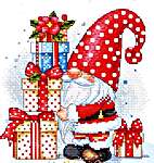 Click/tap for more details of Christmas Gifts Gnome 2024 (cross stitch) by Les Petites Croix de Lucie