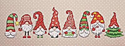 Click/tap for more details of Christmas Gnome Ornaments (cross stitch) by Artmishka