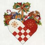 Click/tap for more details of Christmas Heart (cross stitch) by Eva Rosenstand