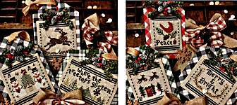 Click/tap for more details of Christmas in the Country (cross stitch) by Annie Beez Folk Art