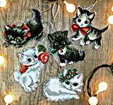 Click for more details of Christmas Kittens Toys (tapestry) by Letistitch
