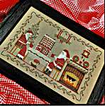 Click/tap for more details of Christmas Morning At Santa's Kitchen (cross stitch) by Twin Peak Primitives
