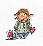 Click for more details of Christmas Pig Boy (cross stitch) by Luca - S