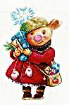 Click for more details of Christmas Pig Girl (cross stitch) by Luca - S