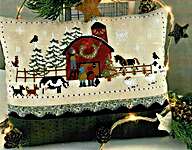 Click/tap for more details of Christmas Preparation At The Barn (cross stitch) by Twin Peak Primitives