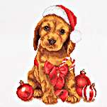 Click for more details of Christmas Puppy (cross stitch) by Thea Gouverneur