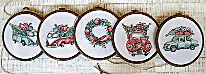 Click/tap for more details of Christmas Retro Cars (cross stitch) by Letistitch