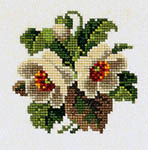 Click/tap for more details of Christmas Rose (cross stitch) by Eva Rosenstand
