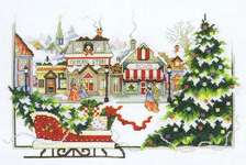 Click for more details of Christmas Sleigh in the Village (cross stitch) by Stoney Creek