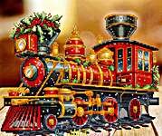 Click/tap for more details of Christmas Train 1 (cross stitch) by Les Petites Croix de Lucie