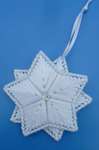 Click/tap for more details of Christmas Tree Ornament - Ribbon Star (tapestry) by Anne Peden