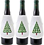 Click/tap for more details of Christmas Tree Wine Bottle Aprons (cross stitch) by Permin of Copenhagen