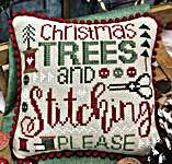 Click/tap for more details of Christmas Trees & Stitching Please (cross stitch) by Primrose Cottage Stitches