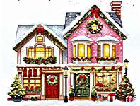 Click/tap for more details of Christmas Village 2024 (cross stitch) by Les Petites Croix de Lucie