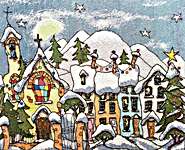 Click for more details of Christmas Village (cross stitch) by Michael Powell