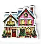 Click/tap for more details of Christmas Village Needle Minder (needle minders) by Les Petites Croix de Lucie
